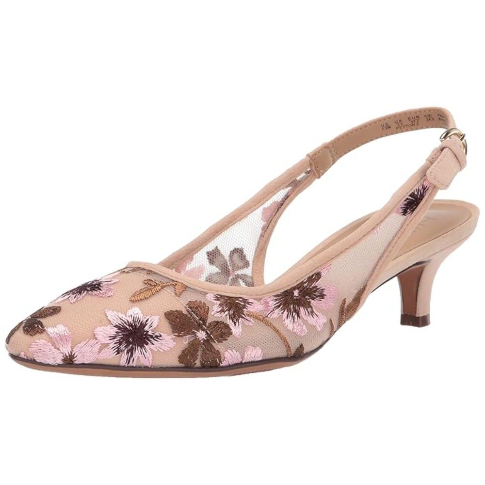 Naturalizer Peyton Nude Boho Floral Slingback Size 9 Wide